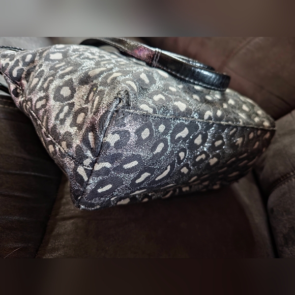 VINTAGE COACH audrey ocelot Metallic sparkly Bling Cheetah Print Shoulder Purse - Picture 9 of 16